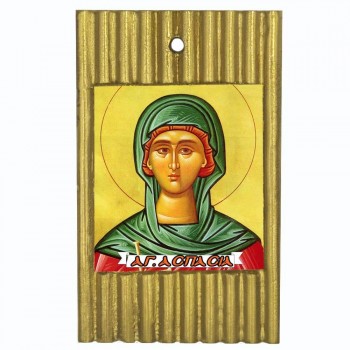 ΑΓΙΑ ΑΣΠΑΣΙΑ - Ριγέ Κεραμική Εικονίτσα 