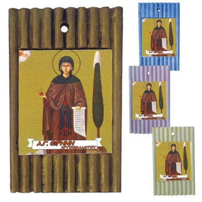 ΑΓΙΑ ΕΙΡΗΝΗ ΧΡΥΣΟΒΑΛΑΝΤΟΥ - Ριγέ Κεραμική Εικονίτσα 