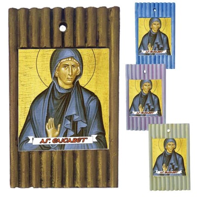 ΑΓΙΑ ΕΛΙΣΑΒΕΤ - Ριγέ Κεραμική Εικονίτσα 