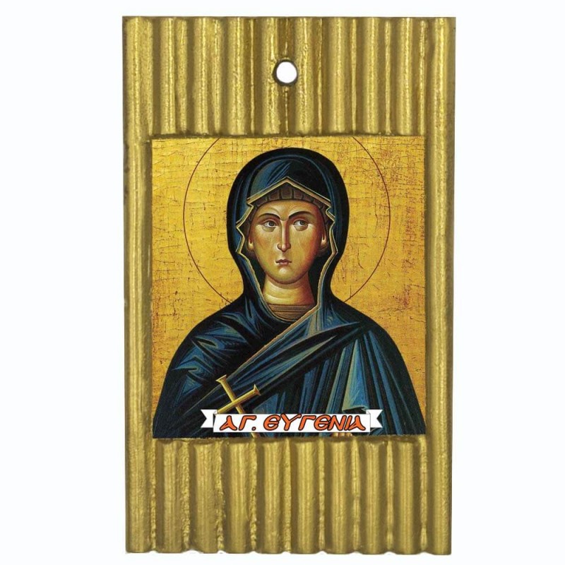 ΑΓΙΑ ΕΥΓΕΝΙΑ - Ριγέ Κεραμική Εικονίτσα 