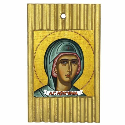 ΑΓΙΑ ΙΦΙΓΕΝΕΙΑ - Ριγέ Κεραμική Εικονίτσα 