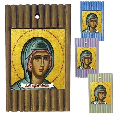ΑΓΙΑ ΙΦΙΓΕΝΕΙΑ - Ριγέ Κεραμική Εικονίτσα 