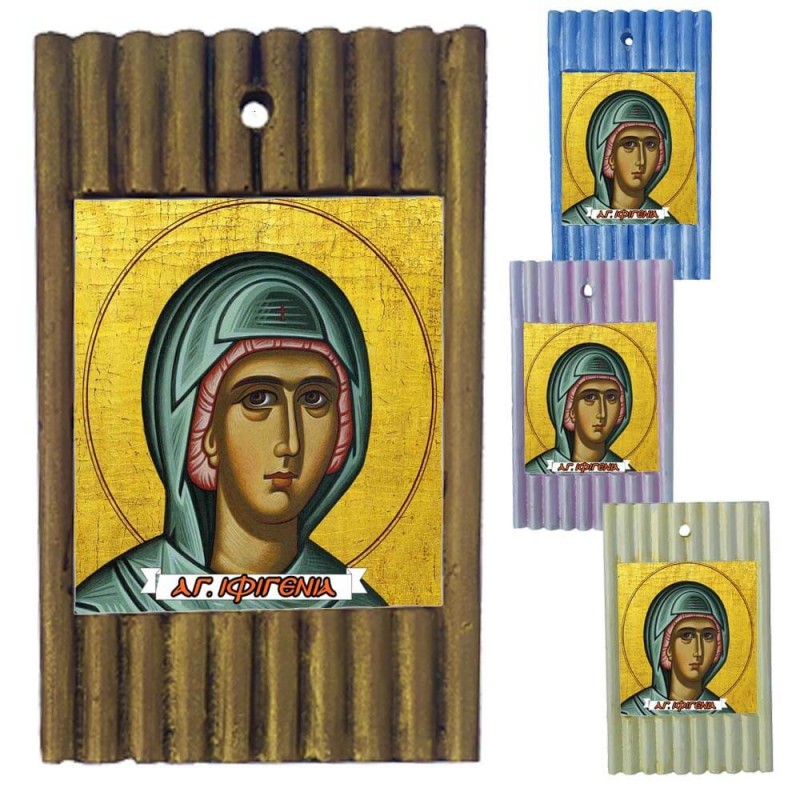 ΑΓΙΑ ΙΦΙΓΕΝΕΙΑ - Ριγέ Κεραμική Εικονίτσα 
