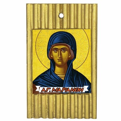 ΑΓΙΑ ΜΑΡΙΑΝΘΗ - Ριγέ Κεραμική Εικονίτσα 