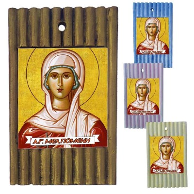 ΑΓΙΑ ΜΕΛΠΟΜΕΝΗ - Ριγέ Κεραμική Εικονίτσα 