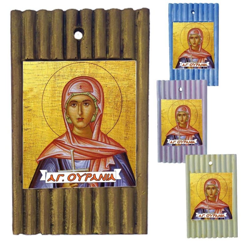 ΑΓΙΑ ΟΥΡΑΝΙΑ - Ριγέ Κεραμική Εικονίτσα 