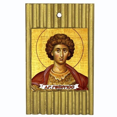 ΑΓΙΟΣ ΓΕΩΡΓΙΟΣ - Ριγέ Κεραμική Εικονίτσα 