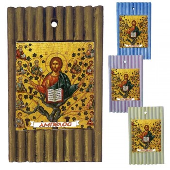 ΙΗΣΟΥΣ ΧΡΙΣΤΟΣ - Ριγέ Κεραμική Εικονίτσα 