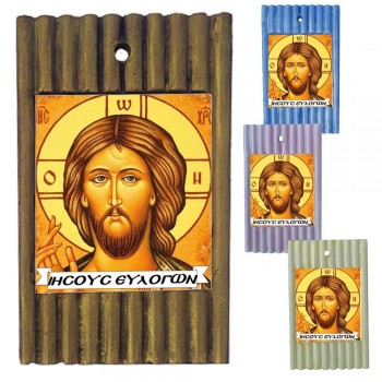 ΙΗΣΟΥΣ ΧΡΙΣΤΟΣ - Ριγέ Κεραμική Εικονίτσα