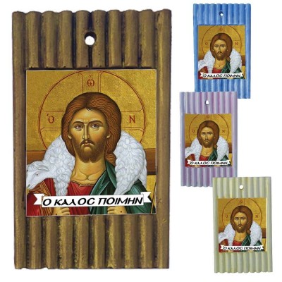 ΙΗΣΟΥΣ ΧΡΙΣΤΟΣ - Ριγέ Κεραμική Εικονίτσα