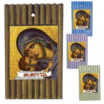 ΠΑΝΑΓΙΑ  ΕΛΕΟΥΣΑ - Ριγέ Κεραμική Εικονίτσα