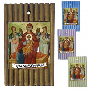 ΠΑΝΑΓΙΑ  ΦΑΝΕΡΩΜΕΝΗ - Ριγέ Κεραμική Εικονίτσα