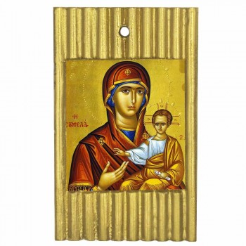 ΠΑΝΑΓΙΑ ΣΟΥΜΕΛΑ - Ριγέ Κεραμική Εικονίτσα