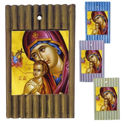 ΠΑΝΑΓΙΑ ΤΟΥ ΠΑΘΟΥΣ - Ριγέ Κεραμική Εικονίτσα