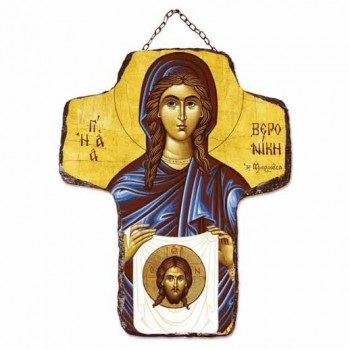 ΑΓΙΑ ΒΕΡΟΝΙΚΗ - Κεραμικός Σταυρός Τοίχου 21cm