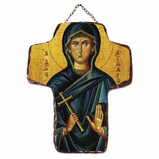 ΑΓΙΑ ΕΥΓΕΝΙΑ - Κεραμικός Σταυρός Τοίχου 21cm