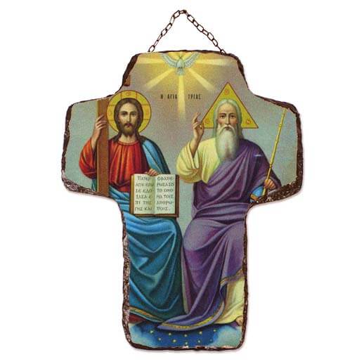 ΑΓΙΑ ΤΡΙΑΔΑ - Κεραμικός Σταυρός Τοίχου 21cm