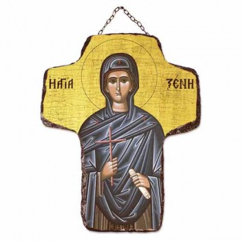 ΑΓΙΑ ΞΕΝΗ - Κεραμικός Σταυρός Τοίχου 21cm