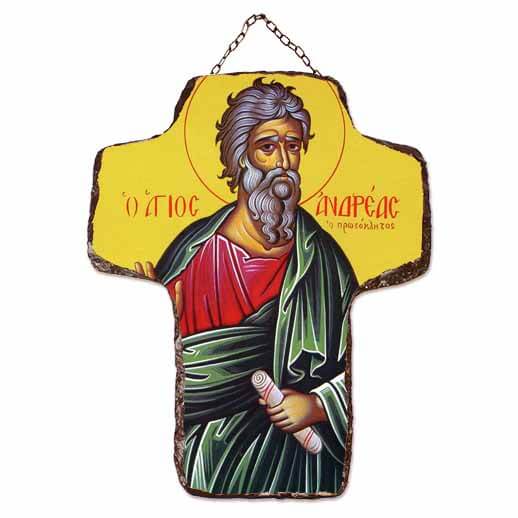 ΑΓΙΟΣ ΑΝΔΡΕΑΣ - Κεραμικός Σταυρός Τοίχου 21cm