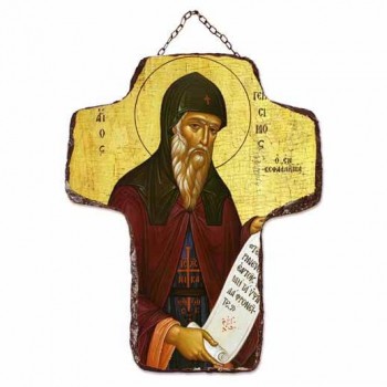 ΑΓΙΟΣ ΓΕΡΑΣΙΜΟΣ - Κεραμικός Σταυρός Τοίχου 21cm