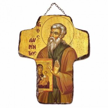 ΑΓΙΟΣ ΛΑΥΡΕΝΤΙΟΣ - Κεραμικός Σταυρός Τοίχου 21cm