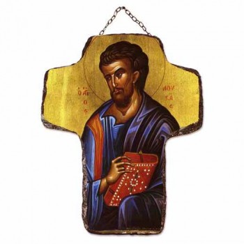 ΑΓΙΟΣ ΛΟΥΚΑΣ - Κεραμικός Σταυρός Τοίχου 21cm