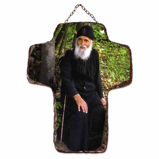 ΑΓΙΟΣ ΠΑΪΣΙΟΣ - Κεραμικός Σταυρός Τοίχου 21cm