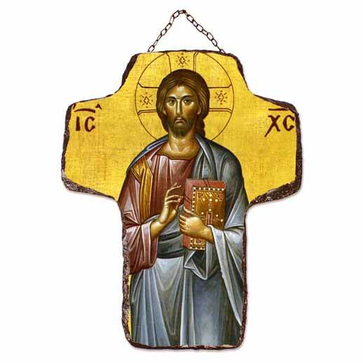 ΙΗΣΟΥΣ ΧΡΙΣΤΟΣ - Κεραμικός Σταυρός Τοίχου 21cm