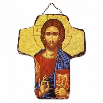 ΙΗΣΟΥΣ ΧΡΙΣΤΟΣ - Κεραμικός Σταυρός Τοίχου 21cm