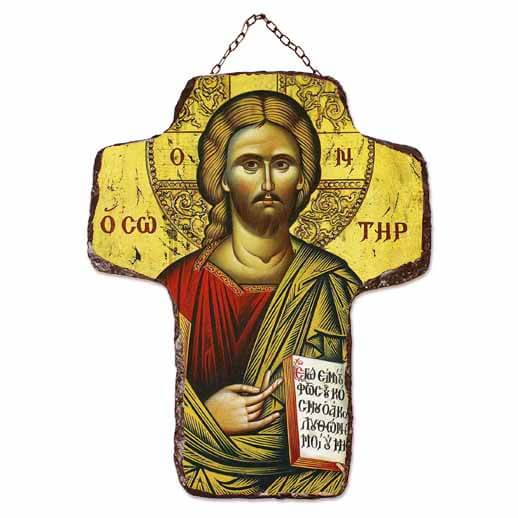 ΙΗΣΟΥΣ ΧΡΙΣΤΟΣ Ο ΣΩΤΗΡ - Κεραμικός Σταυρός Τοίχου 21cm