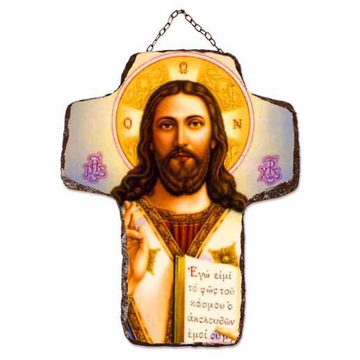 ΙΗΣΟΥΣ ΧΡΙΣΤΟΣ - Κεραμικός Σταυρός Τοίχου 21cm