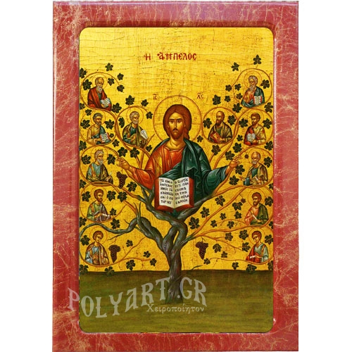 ΙΗΣΟΥΣ ΧΡΙΣΤΟΣ Η ΑΜΠΕΛΟΣ – Εικόνα Τεχνοτροπίας