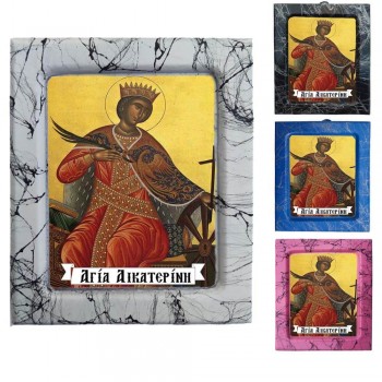 Αγία Αικατερίνη - Κεραμική Εικονούλα Τεχνοτροπίας 