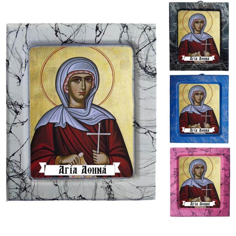 Αγία Αθηνά - Κεραμική Εικονούλα Τεχνοτροπίας 