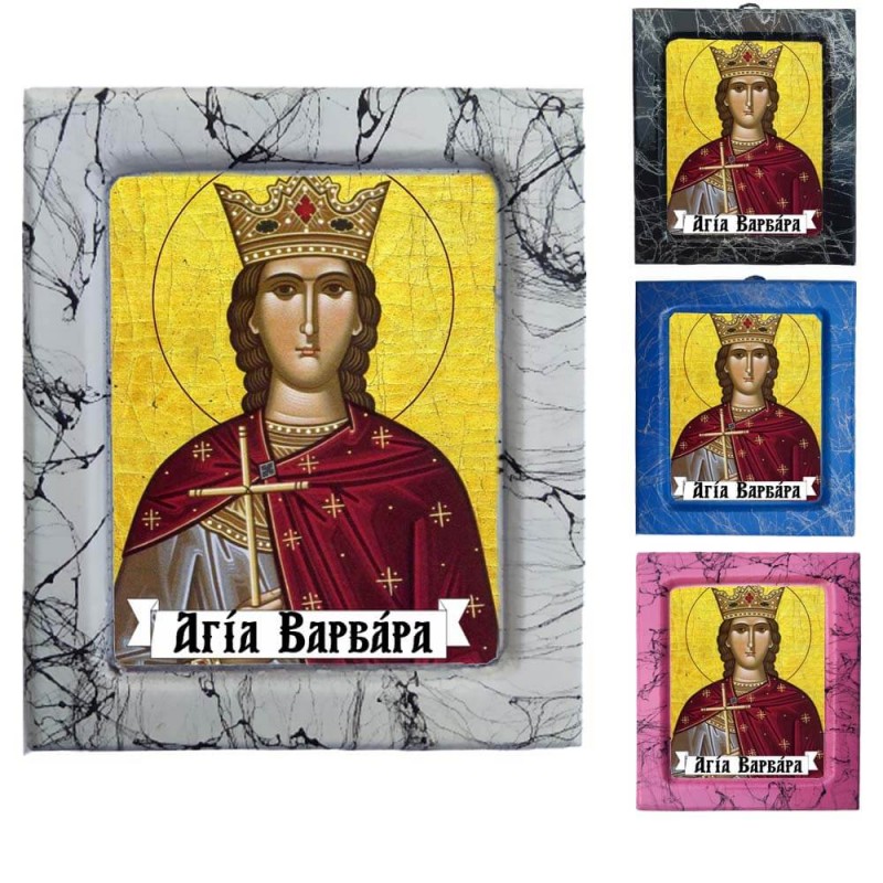 Αγία Βαρβάρα - Κεραμική Εικονούλα Τεχνοτροπίας 