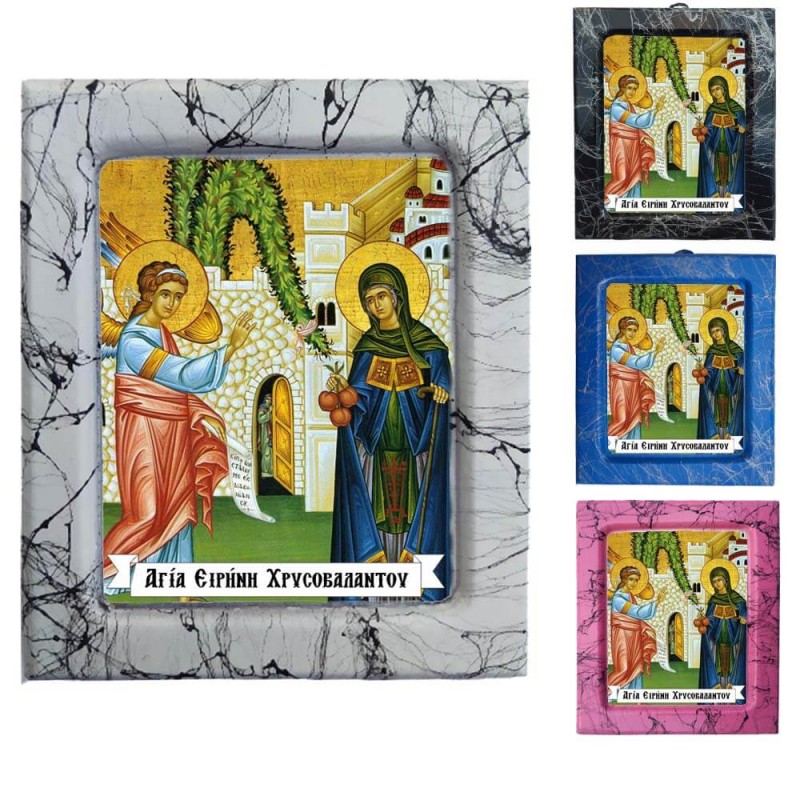 Αγία Ειρήνη Χρυσοβαλάντου - Κεραμική Εικονούλα Τεχνοτροπίας 