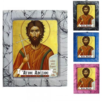 Άγιος Αλέξιος - Κεραμική Εικονούλα Τεχνοτροπίας 