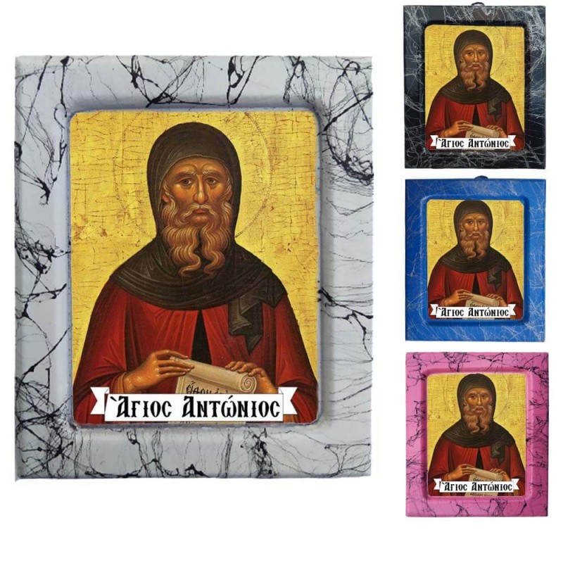 Άγιος Αντωνιος - Κεραμική Εικονούλα Τεχνοτροπίας 