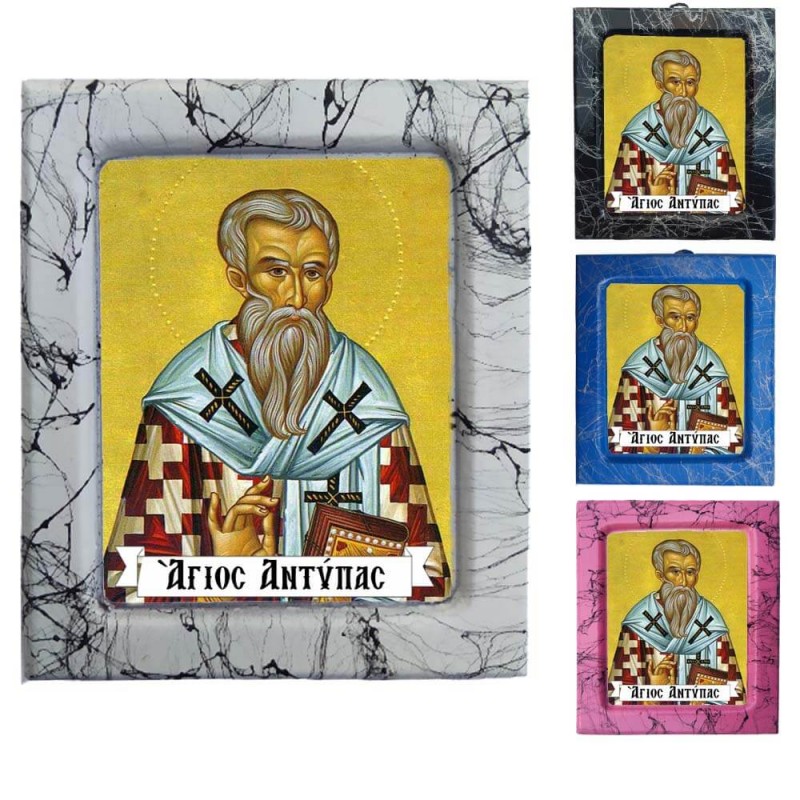 Άγιος Αντύπας - Κεραμική Εικονούλα Τεχνοτροπίας 