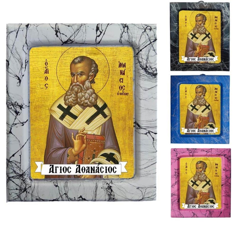 Άγιος Αθανάσιος - Κεραμική Εικονούλα Τεχνοτροπίας 