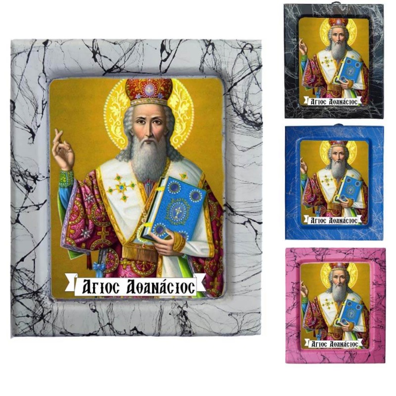 Άγιος Αθανάσιος - Κεραμική Εικονούλα Τεχνοτροπίας 