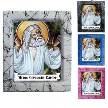 Άγιος Σεραφείμ - Κεραμική Εικονούλα Τεχνοτροπίας 