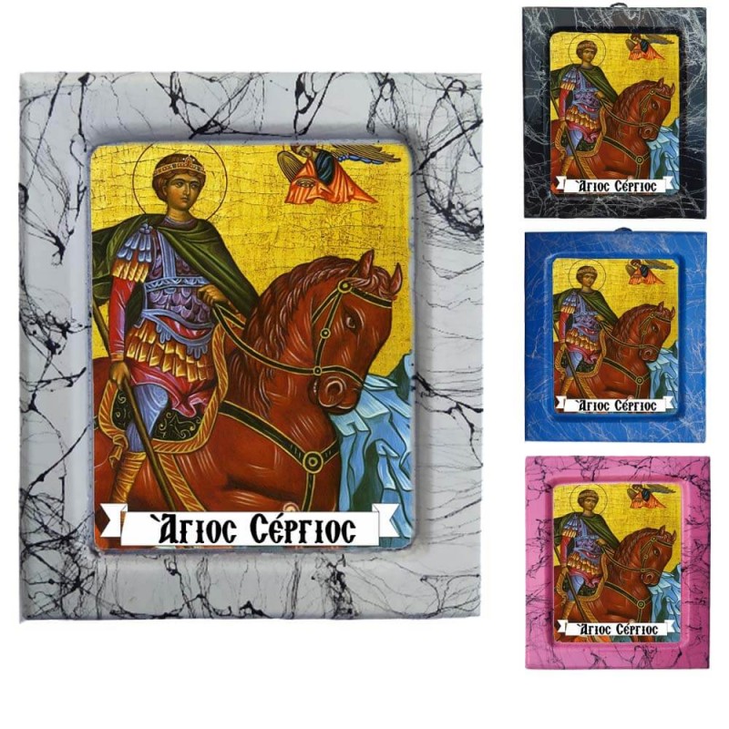 Άγιος Σέργιος - Κεραμική Εικονούλα Τεχνοτροπίας 