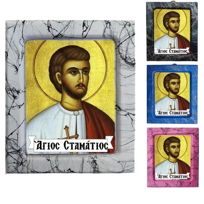 Άγιος Σταμάτιος - Κεραμική Εικονούλα Τεχνοτροπίας 