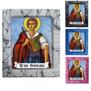 Άγιος Θεόφιλος - Κεραμική Εικονούλα Τεχνοτροπίας 