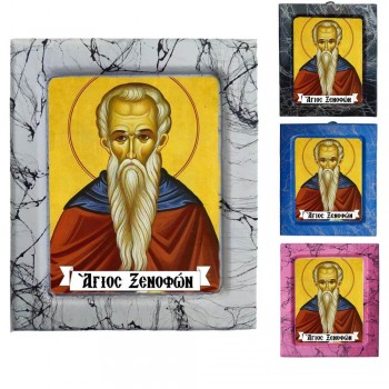 Άγιος Ξενοφών - Κεραμική Εικονούλα Τεχνοτροπίας 