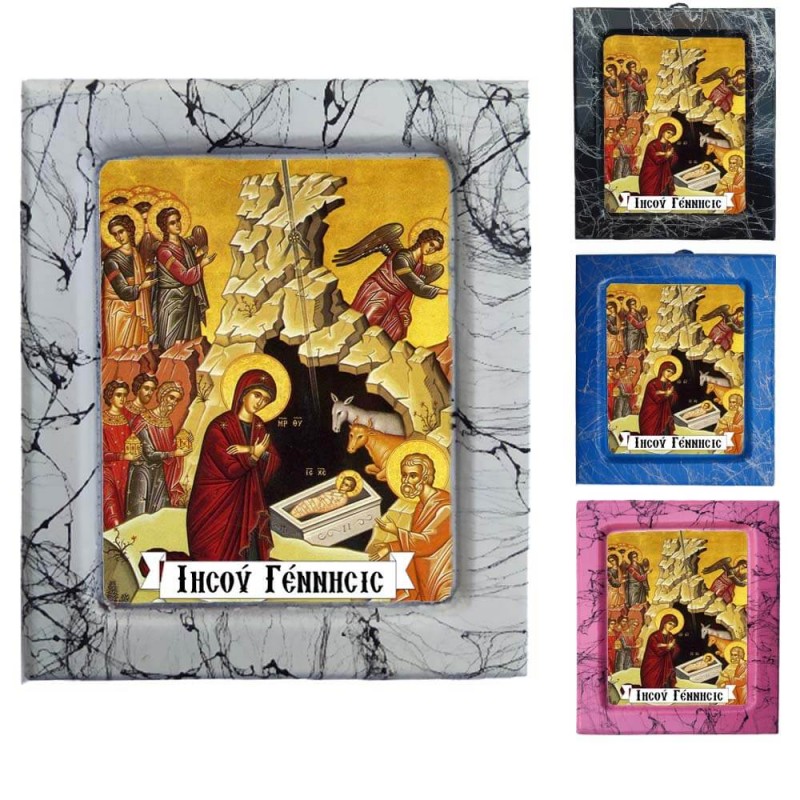 Γέννηση Χριστού - Κεραμική Εικονούλα Τεχνοτροπίας 