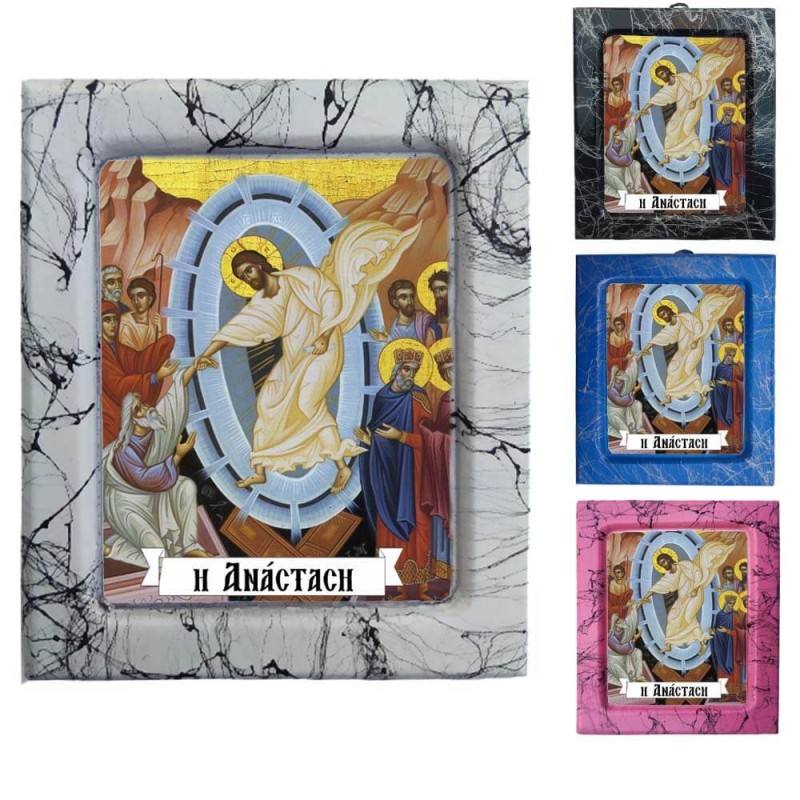 Ανάσταση Χριστού - Κεραμική Εικονούλα Τεχνοτροπίας 