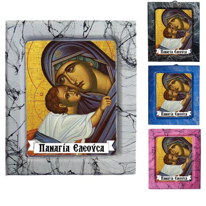 Παναγία Ελεούσα - Κεραμική Εικονούλα Τεχνοτροπίας 