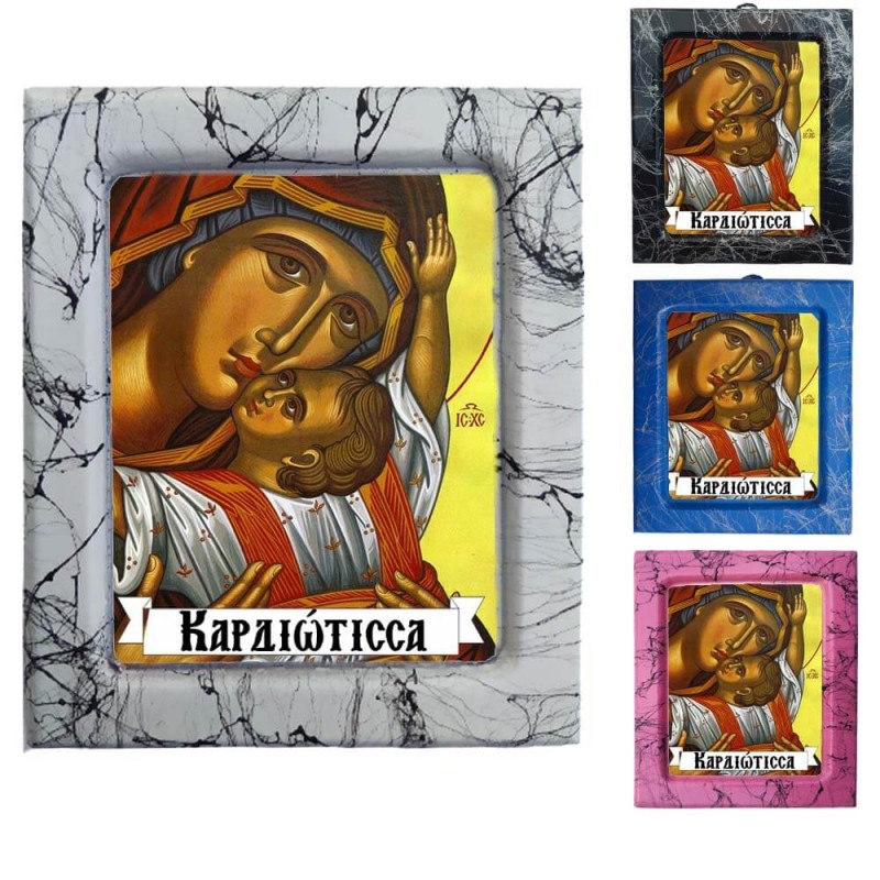 Παναγία Καρδιώτισσα- Κεραμική Εικονούλα Τεχνοτροπίας 